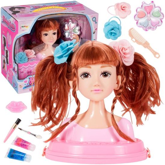 Česací hlava pro holčičky s příslušenstvím MakeUp Stylist