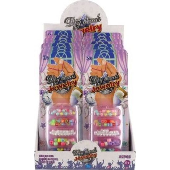 Korálky plastové barevné pastelové se šňůrkou