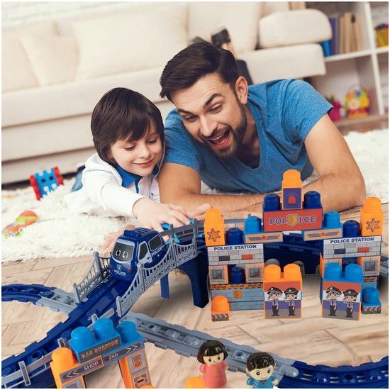 Policajná vláčikodráha so svetlom a zvukom Police Trail 65 súčasťí