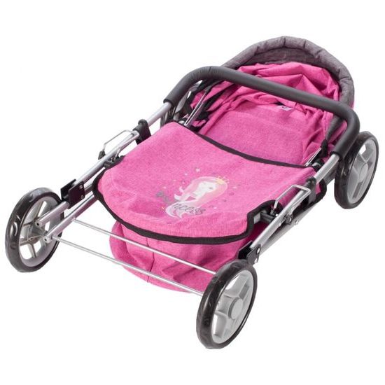 Hluboký kočárek pro panenky Princess růžový