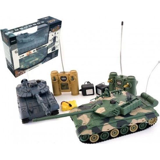 Tank RC 2ks +dobíjecí pack tanková bitva