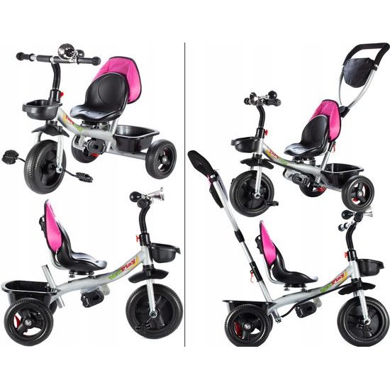 Dětská tříkolka 3v1 s otočným sedadlem S360 růžová