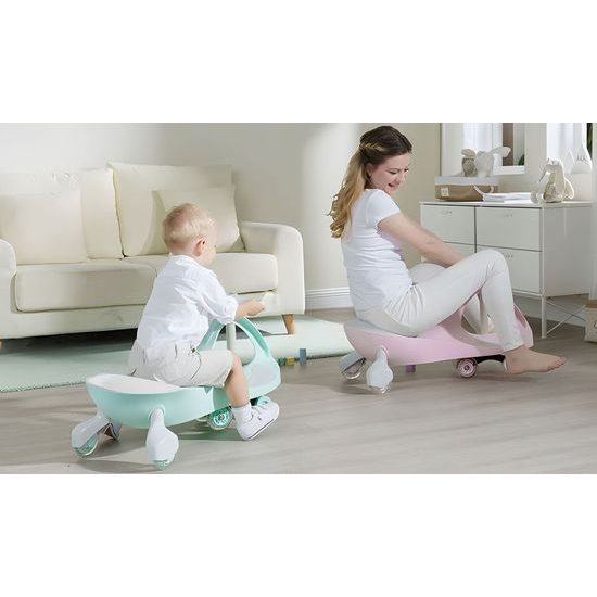 Ecotoys gravitační odrážedlo se svítícími koly Spinner - růžové