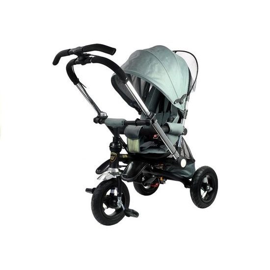 Majlo Toys oboustranná tříkolka s nafukovacími koly PRO700 stříbrná