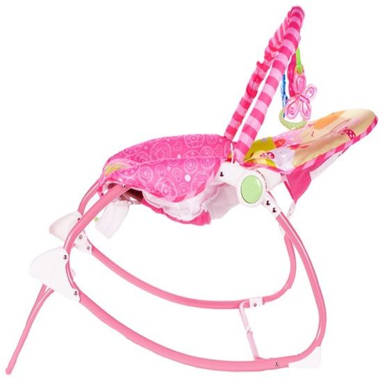 Kojenecké lehátko 3v1 s vibracemi Myška - růžové