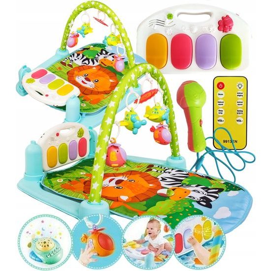 SMONTOVÁNO Doris hrací deka s hrazdou, piankem a dálkovým ovládáním Gym Mat