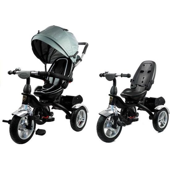 Majlo Toys multifunkční tříkolka s nafukovacími koly PRO500 stříbrná