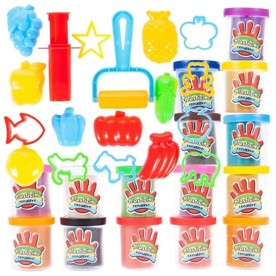 Modelovací plastelína pro děti s 16 formičkami 15 barev Creative Doh