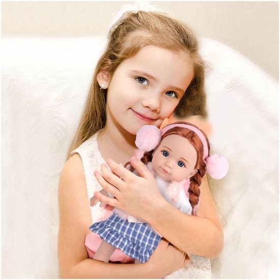 Dětská panenka s culíky Cute Doll 36 cm