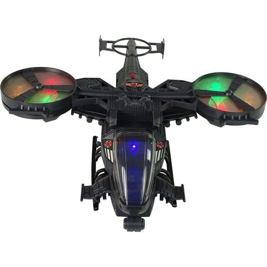 Vojenský vrtulník svítící se zvukem