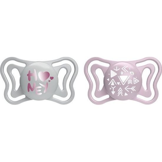 Silikonový dudlík Physio Light 2m, 2ks růžový