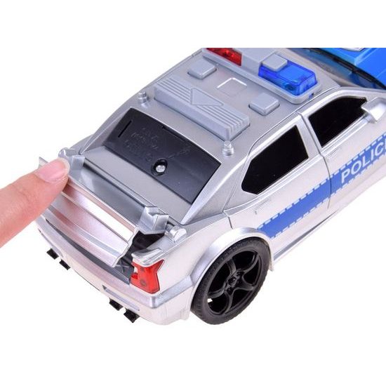 Policejní auto na setrvačník se světly a zvuky City Service 1:20 stříbrné