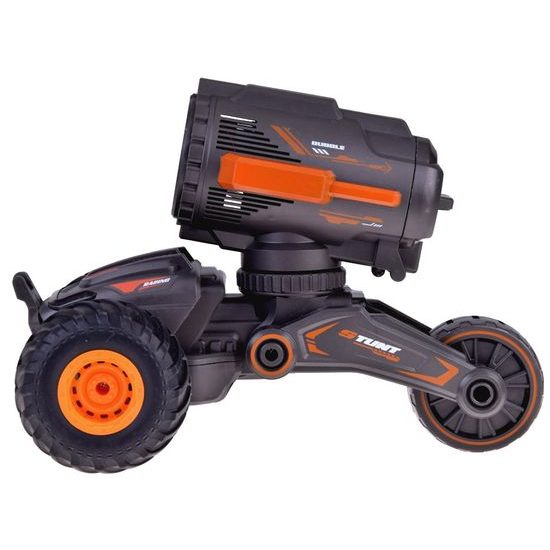 Kaskadérské autíčko na dálkové ovládání s bublifukem Stunt Car - černooranžové