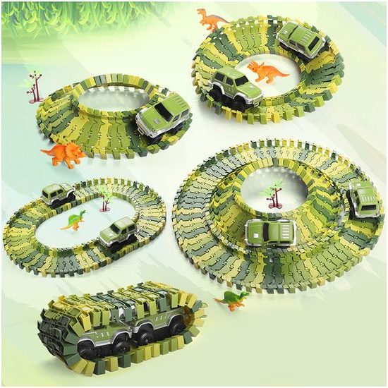 Autodráha s autíčkem na baterii a dinosaury 324 dílků Dino Track