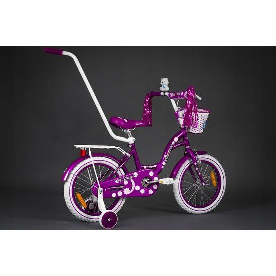 Mexller dětské kolo Village 16" s vodící tyčí fialové