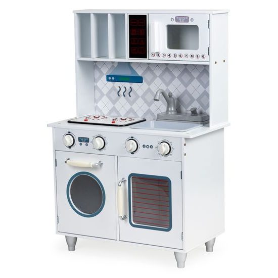 Ecotoys dětská dřevěná kuchyňka se zvuky a LED efekty Fancy Kitchen