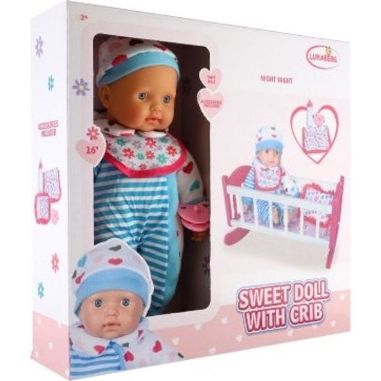 Panenka miminko - měkké tělo s dudlíkem s kolébkou