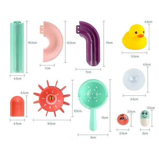 Dětská kuličková dráha do vany Kačenky 44 dílků