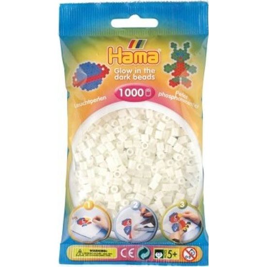 Zažehlovací korálky Hama MIDI - svítící ve tmě 1000ks