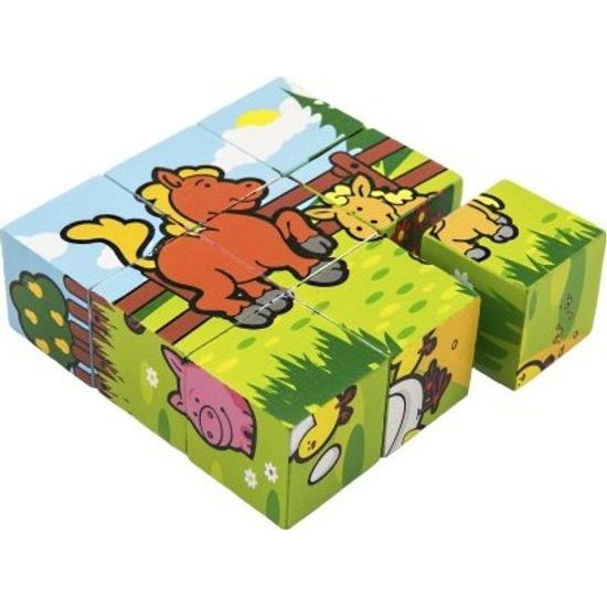 Dřevěné Kostky - Moje první zvířátka 9ks