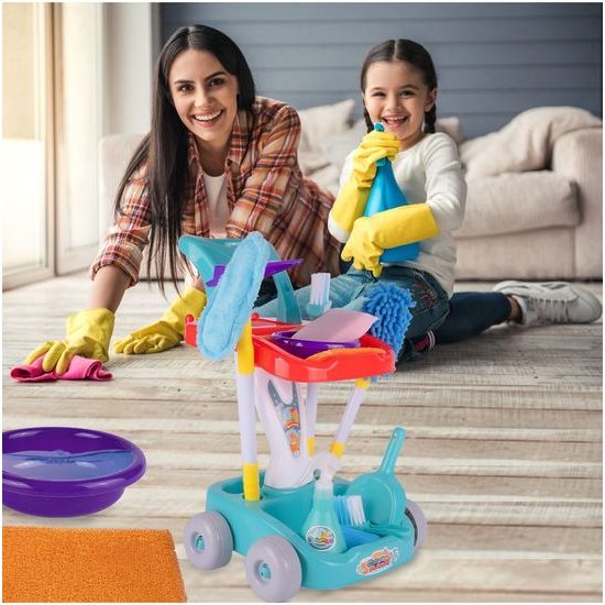 Dětský úklidový vozík s příslušenstvím Cleaning Playset
