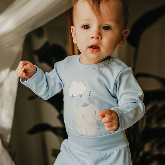 EEVI Kojenecké body s dlouhým rukávem Mellow modrá 74 (6-9m)