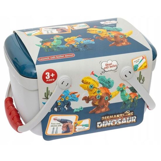 Šroubovací dinosauři s vrtačkou na baterie v kufříku