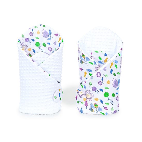 Mamo Tato Mamo Tato Oboustranná zavinovačka Minky Baby - Louka fialová/bílá