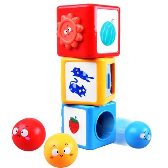 Huile Toys edukační pyramida s otvory Stack Tower