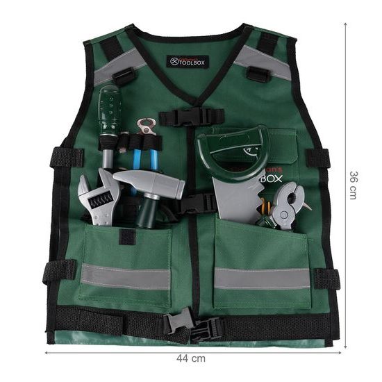 Sada dětského nářadí s vestou a helmou Craftmans Toolbox