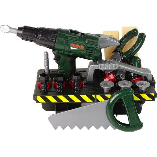 Dětská sada pro kutily se šroubovákem na baterie Zelená