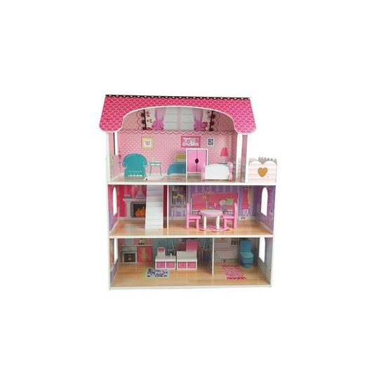 Majlo Toys dřevěný dvoupatrový domeček pro panenky Milena