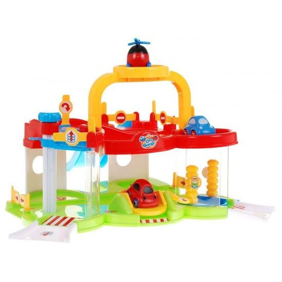 Majlo Toys parkovací garáž pro nejmenší + 2 autíčka