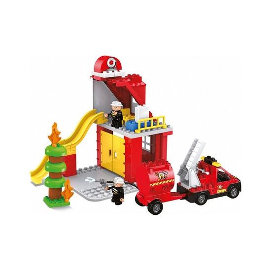 Blocki Mubi stavebnice Hasičská stanice se světlem a zvukem 48 dílů