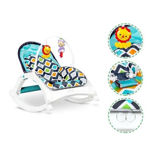 Ecotoys kojenecké lehátko 3v1 s vibracemi a hudbou Animal 8