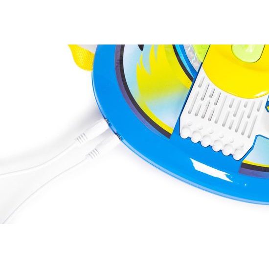 Dětská elektronická kytara se stativem a mikrofonem Guitar Micset - modrá