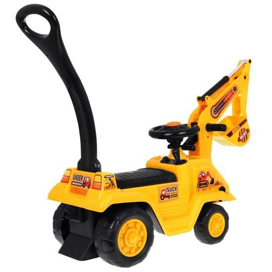 Odrážedlo Bagr s vodící tyčí 2v1 s helmou