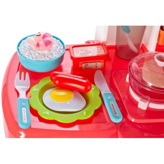 Detská kuchynka so zvukmi a parou Home Kitchen - ružová