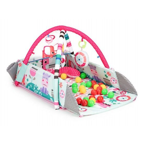 Ecotoys hrací deka 5v1 se 30 míčky Your Way Ball Play růžová