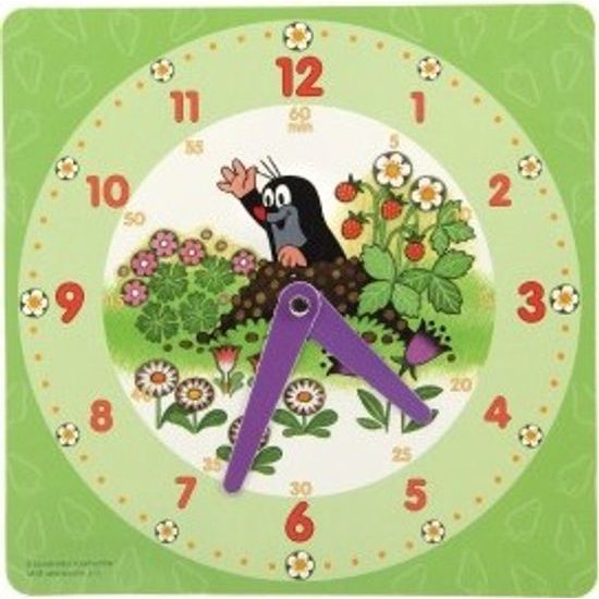 Výukové papírové hodiny - Krtek - mix barev