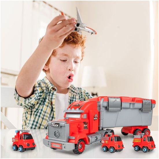 Šroubovací autíčko s kufříkem a 3 autíčky Fire Control