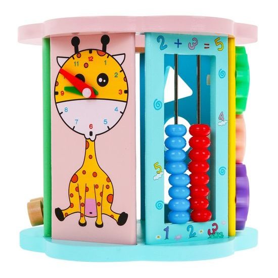 Majlo Toys dřevěná edukační kostka s labyrintem 8v1