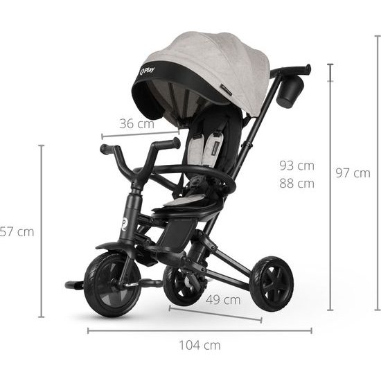 Tříkolka MILLY MALLY Qplay Nova Niello šedá