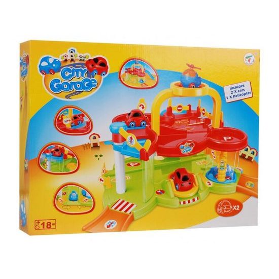 Majlo Toys parkovací garáž pro nejmenší + 2 autíčka