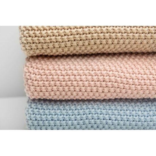 Sensillo dětská deka do kočárku pletená 100% bavlna šedá