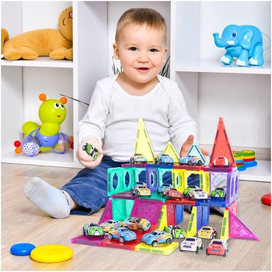 Magnetická stavebnice Magnet Blocks 68 dílů + 20 autíček