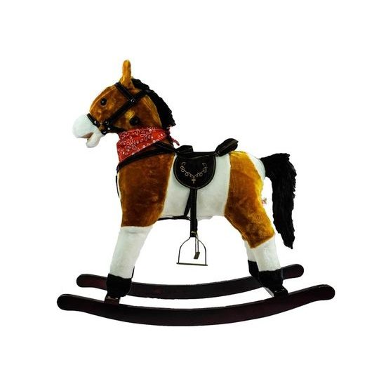 Plyšový houpací kůň Blesk - světle hnědý