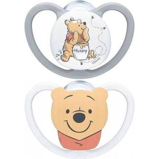 Silikonový dudlík NUK space 0-6m Medvídek PÚ 2ks