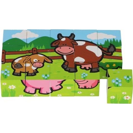 Dřevěné kostky - Moje první zvířátka 15ks