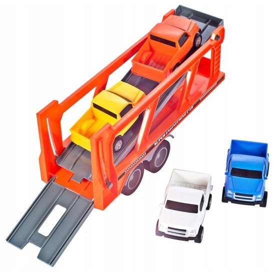 Nákladní auto se 4 autíčky světly a zvuky City Service 1:16